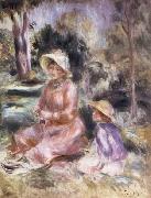 Pierre Renoir Madame Renoir and her Son Pierre France oil painting artist